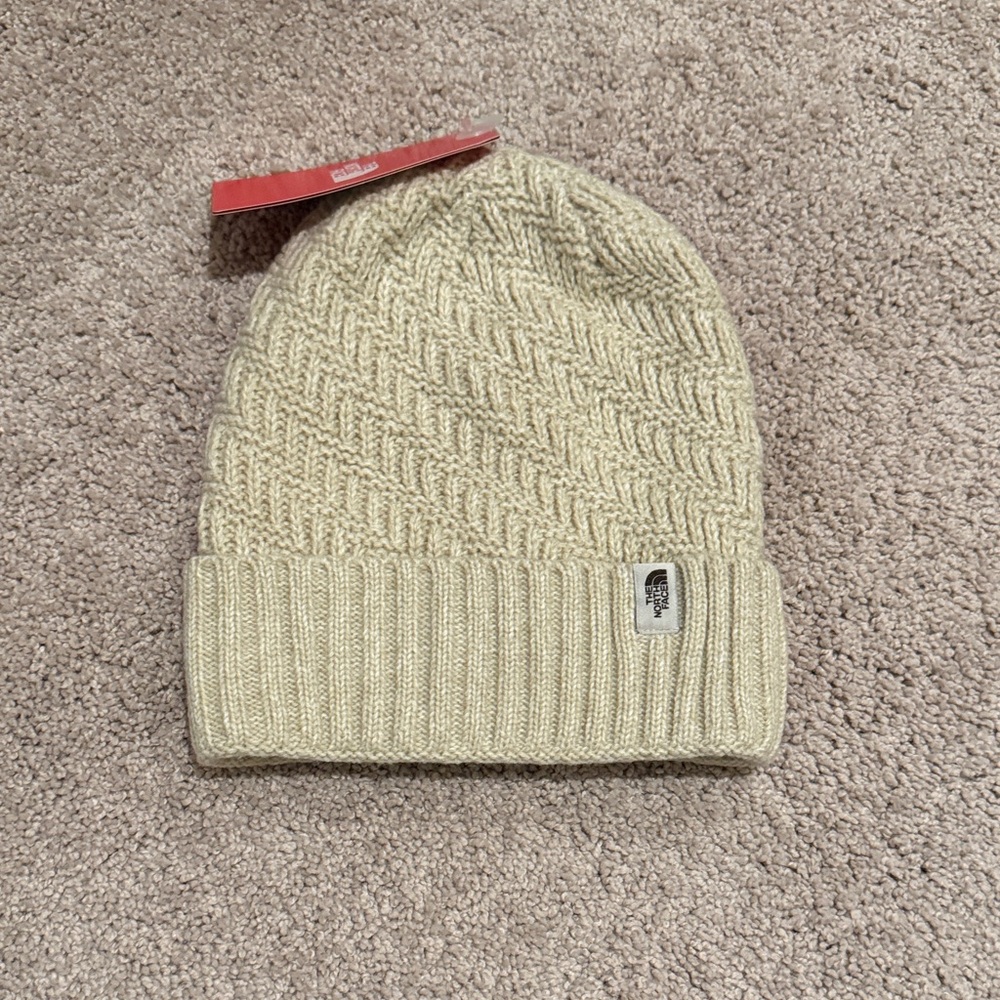The North Face Cream Knit Beanie